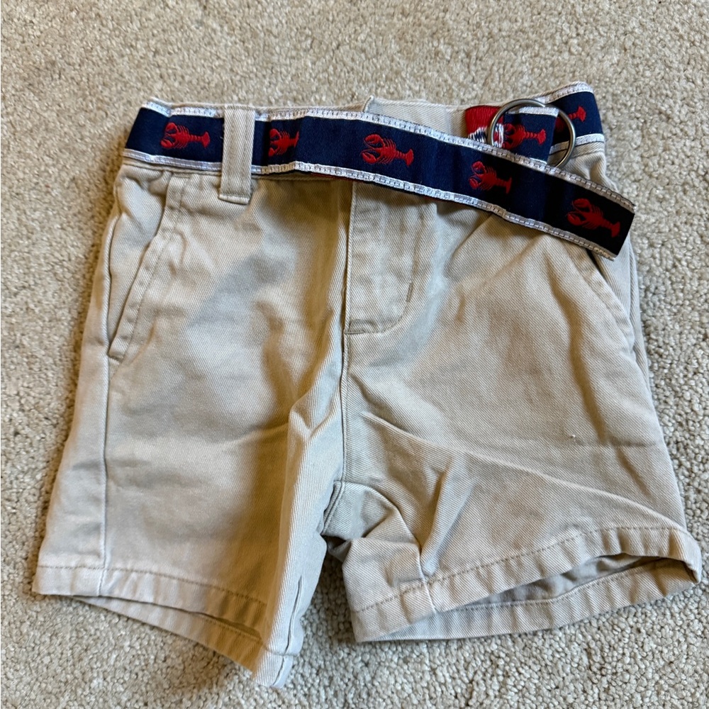 Janie and Jack Tan Shorts with Nautical Belt
